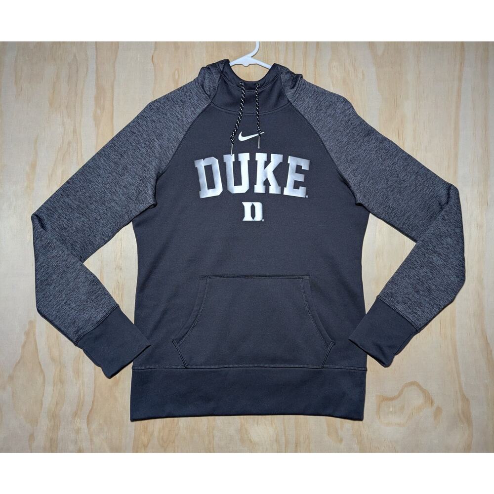 Nike Women's Medium Duke Hoodie Therma-Fit Pullover Sweatshirt Colorblock Grey